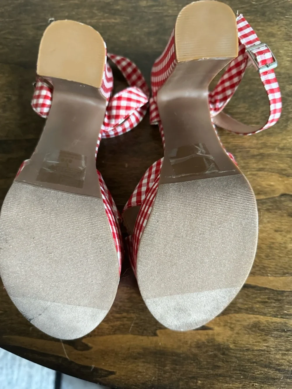 Rue21 Red and White Gingham Platform Heels